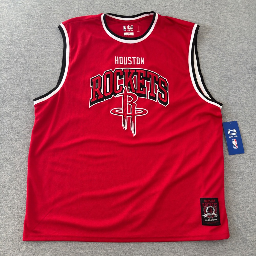 NBA Houston Rockets Ultra Game Basketball Jersey Red Mens 3X New